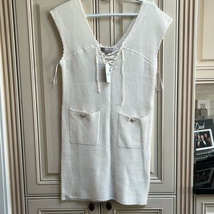 J CREW BEACH COVER UP IVORY KNIT XS NEW